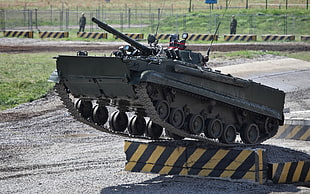 gray battle tank